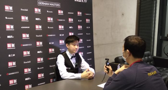 Zhao Xintong im Medienraum des Tempodrom