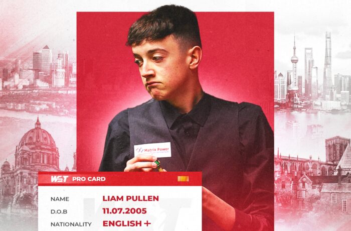 The official WST graphic for Liam Pullen qualifying via Q School. Close to his picture his so called pro card says his date of birth is 11.07.2005 and he's English.