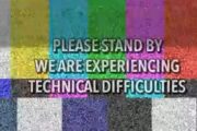 Screenshot eines Testbildes mit dem Text: Please stand by. We are experiencing technical difficulties.