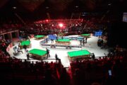German Masters 2024: Sieben Tische in der Arena.
