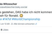 Bluesky-Post: Whitewash für Ronnie. Ich muss gestehen, DAS habe ich nicht kommen sehen.