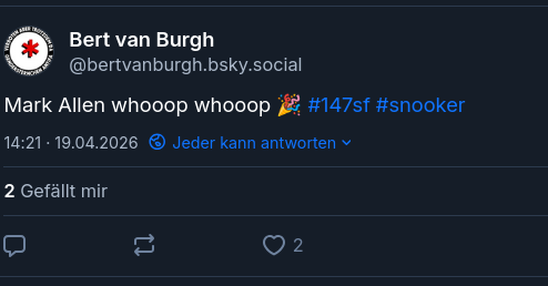 Screenshot eines BlueSky-Posts "Mark Allen whooop whooop 